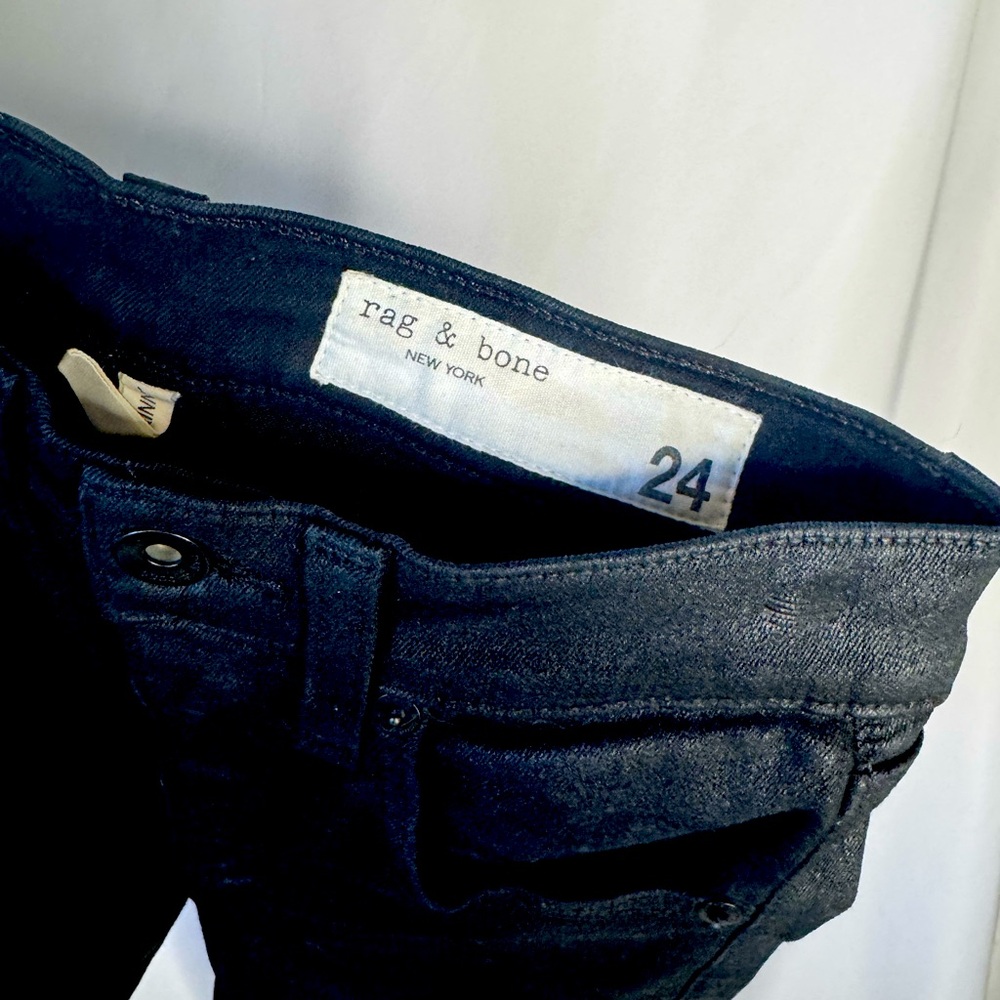 Rag and Bone black coated black denim